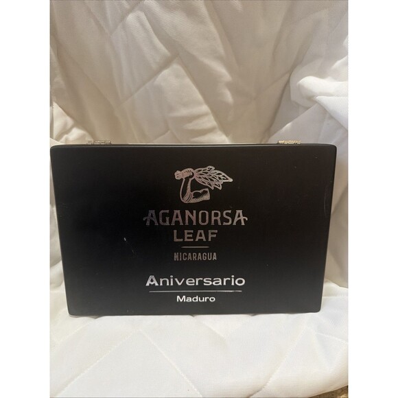 Aganorsa Leaf Aniversario Gran Robusto M Empty Wood Cigar Box 9.25" x 6" x 1.75" - Picture 1 of 4